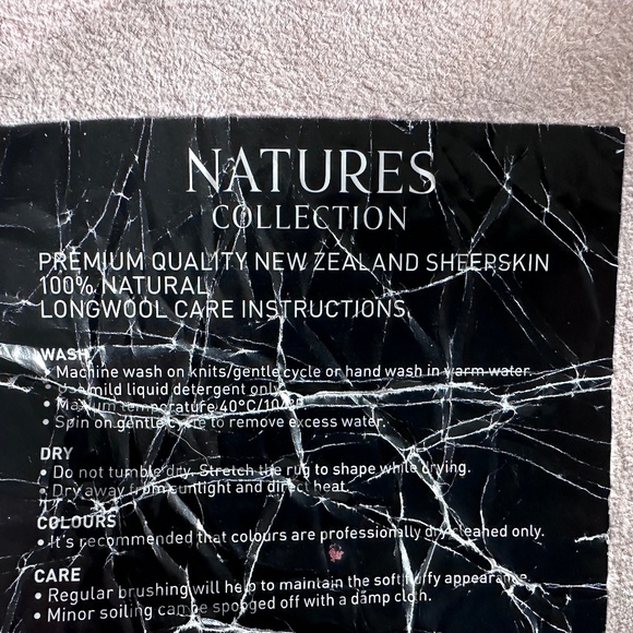 Long Wool Sheepskin Rug in Aubergine, - Picture 4 of 4